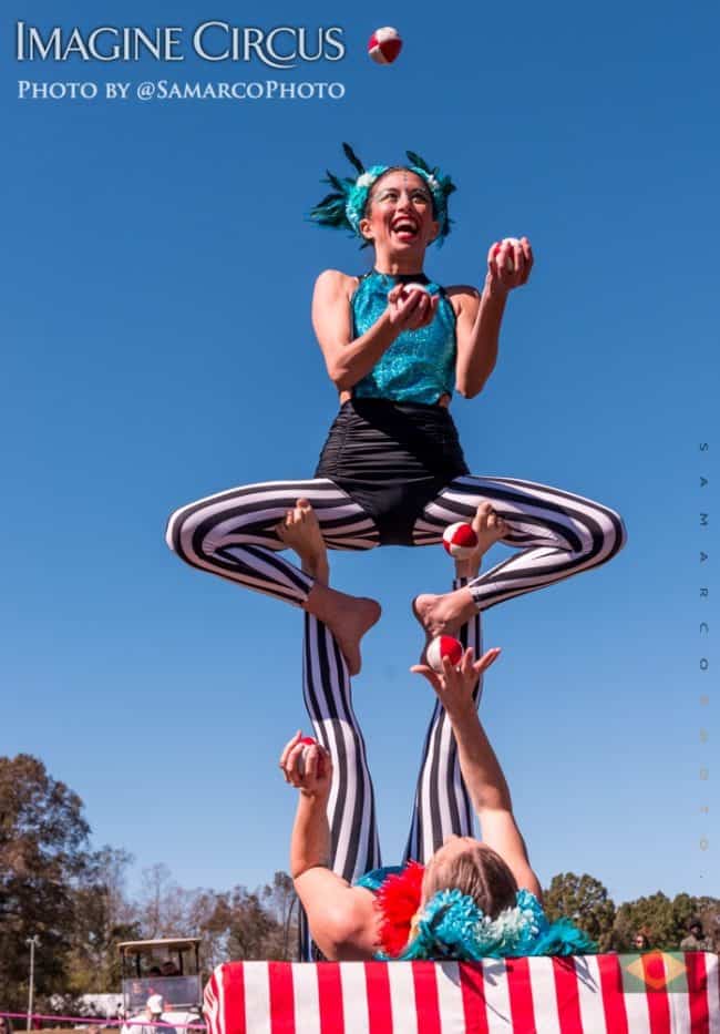 Acro Duo Juggling, Big Top Circus, Cirque spectacular, Balloon Fest, Performers, Katie, Kaci, Photo By Gus Samarco