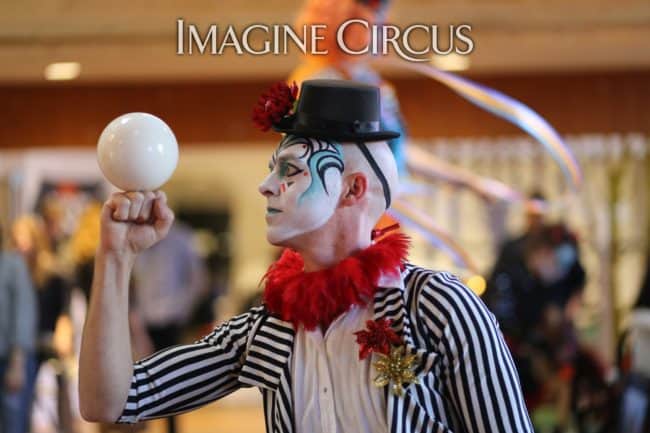 Juggler, Contact Juggling, Cirque, Imagine Circus, Performer, Adam, HQ Raleigh, Photo by Kalli Ingram