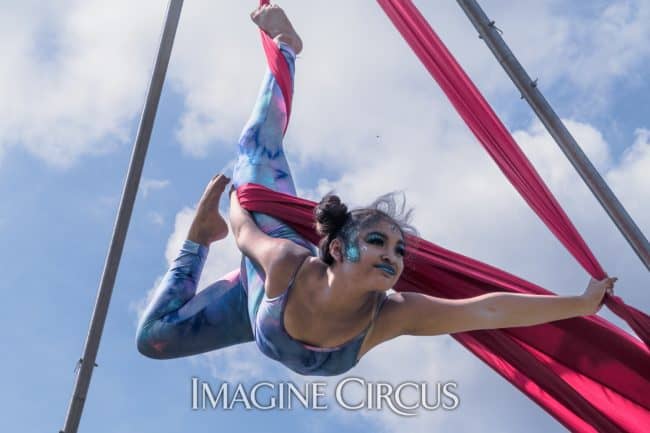 Aerial Performer, Aerial Dancer, Silks, Imagine Circus, Mari, Photo by Slater Mapp