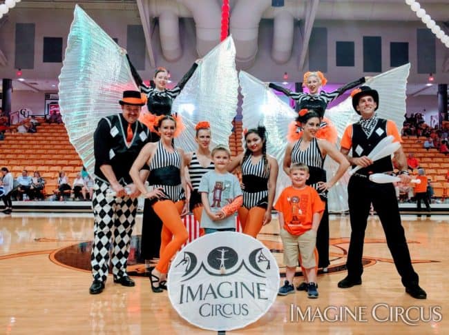 Circus Show, Stilt Walkers, Jugglers, Acrobats, Aerialists, Campbell University, Imagine Circus, Performers, Kyle, Adrenaline, Steph, Ken, Katie, Callie, Liz. Mari