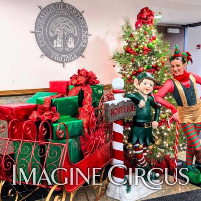 Elf Character, Winter Holiday Entertainment, Katie, Newport News, Virginia, Imagine Circus Performer