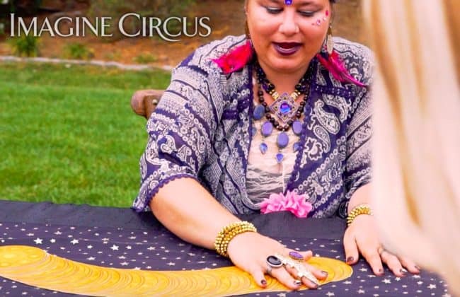 Fortune Teller, Julie, Raleigh Angus Barn Party, Imagine Circus Performer