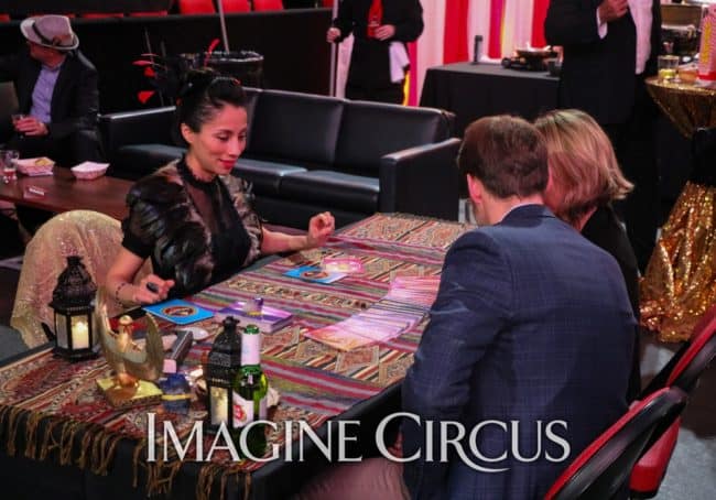 Fortune Teller, Mariela, Black White Red Big Top Cirque, Imagine Circus, Carolina Hurricanes Bash