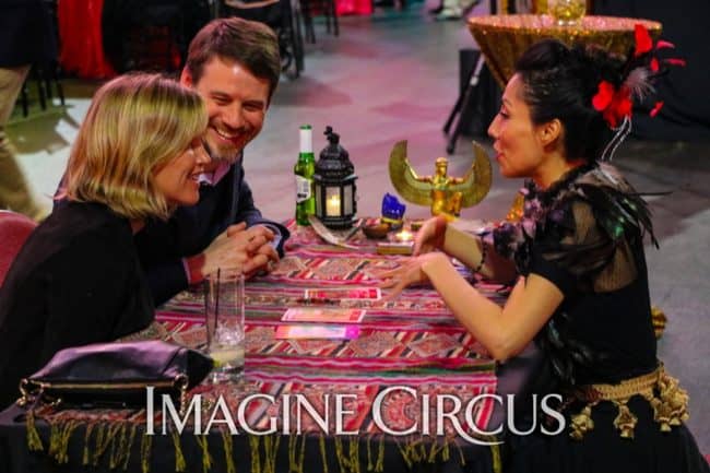 Fortune Teller, Mariela, Black White Red Big Top Cirque, Imagine Circus, Carolina Hurricanes Bash