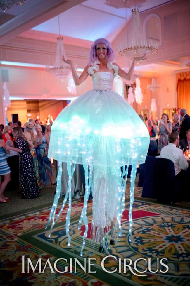 LED Jellyfish Stilt Walker, Kaci, Under the Sea Themed Party, NRCC, Imagine Circus Performer