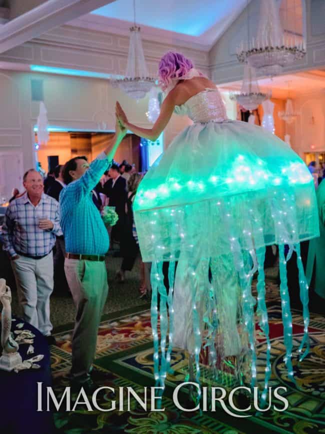 LED Jellyfish Stilt Walker, Kaci, Under the Sea Themed Party, NRCC, Imagine Circus Performer