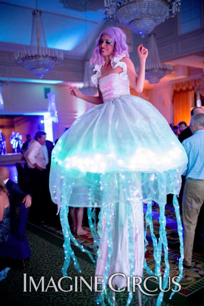 LED Jellyfish Stilt Walker, Kaci, Under the Sea Themed Party, NRCC, Imagine Circus Performer