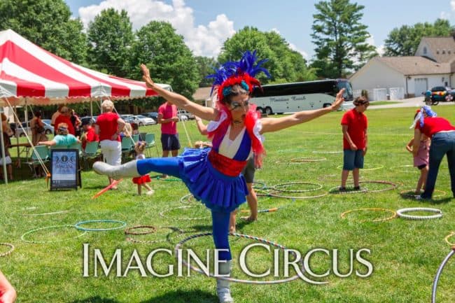 Patriotic July 4 Hoop Jam, Liz, Lake Junaluska Parade, Imagine Circus Performer