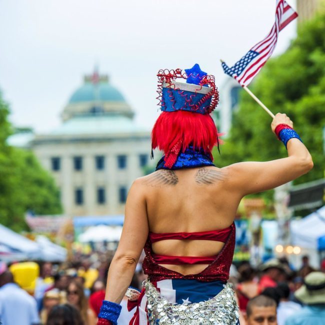 Patriotic Holidays | 4th of July Parade | Stilt Walker | Imagine Circus | Cirque | Raleigh, NC