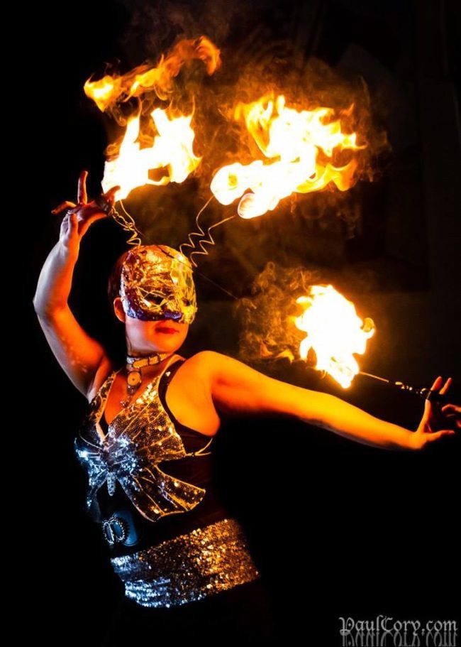 Memory | Metallic | Fire Performer | Fire Mask | Orb | Imagine Circus | Cirque | Raleigh, NC