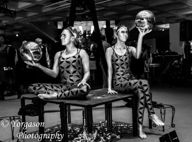 Katie | Kaci | Metallic | Futuristic | Silver | Living Statue Duo | Imagine Circus | Cirque | Raleigh, NC