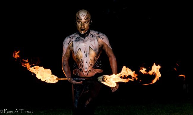Scott | Metallic | Futuristic | Fire Performer | Fire Staff | Performer | Imagine Circus | Cirque | Raleigh, NC