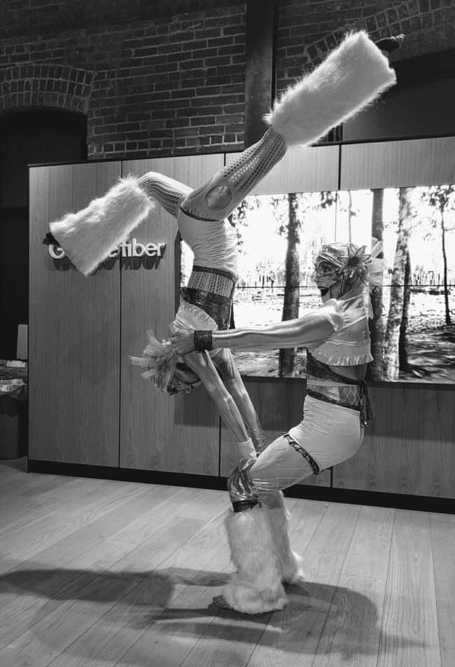 Acrobats | Acroyoga | Acro Duo | Katie & Kaci | Google Fiber Event | Custom Theme | Futuristic | Performer | Imagine Circus | Cirque | Raleigh, NC