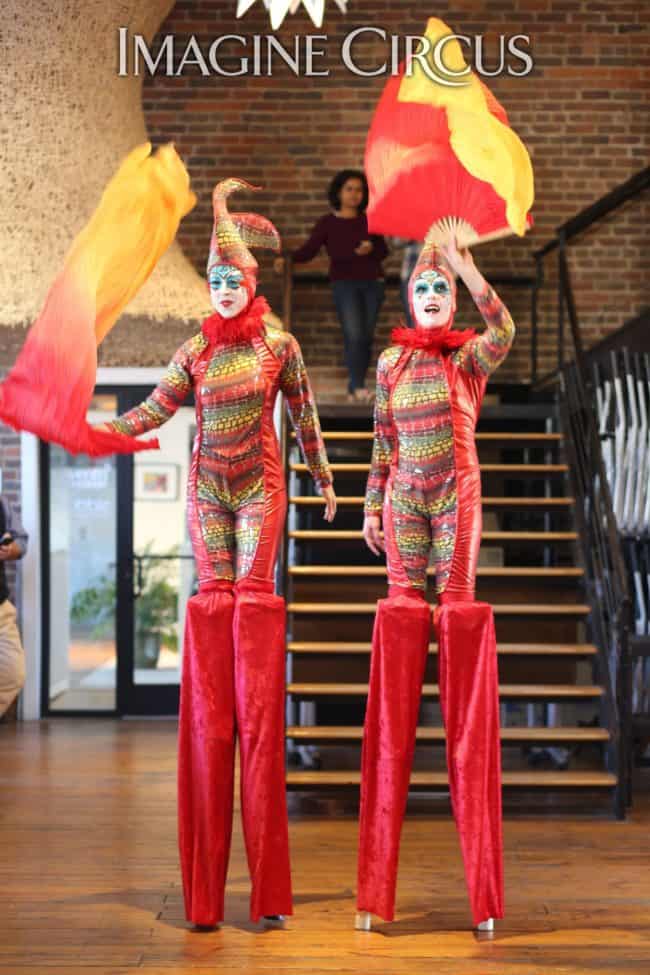 Stilt Walkers | Cirque Birds | HQ Raleigh | Imagine Circus | Performers | Katie & Liz | Photo by Kaili Ingram