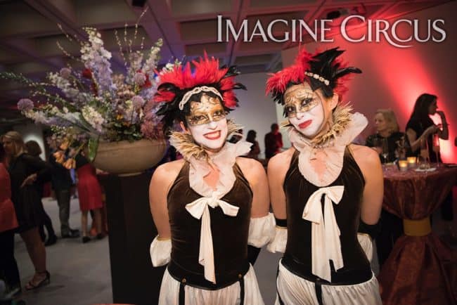 Masquerade, Acrobats, Partner Acrobatics, Performers, Katie, Kaci, NCMA, Imagine Circus