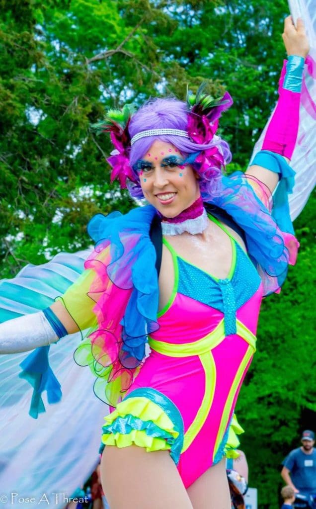 Neon Stilt Fairy | Liz Bliss | Imagine Circus Performers at Hippie Fest | Charlotte, NC