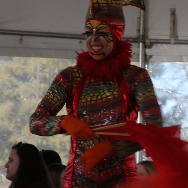 Modern Cirque Stilt Walker | Liz Bliss Performing at Durham ID Groundbreaking Ceremony | Imagine Circus