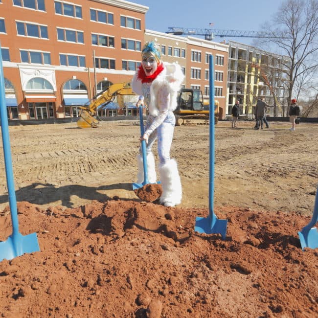 Imagine Circus Performers at the Groundbreaking Ceremony for the Durham Innovation District | Katie & Liz