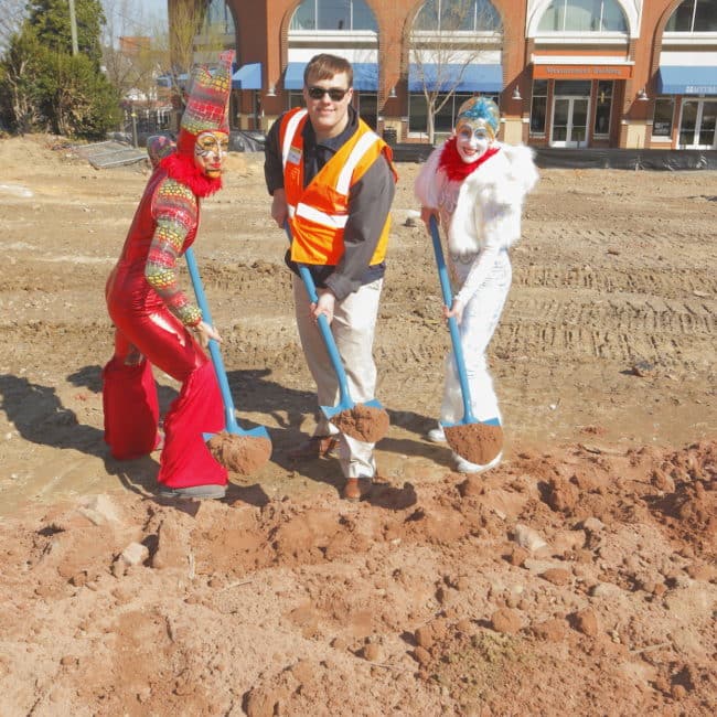 Imagine Circus Performers at the Groundbreaking Ceremony for the Durham Innovation District | Katie & Liz