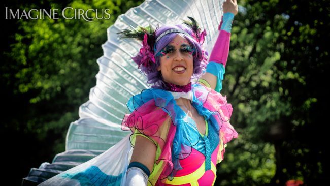 Stilt Walker, Festival Fairy, Performer, Liz, Imagine Circus, Photo by Ken Magas Design