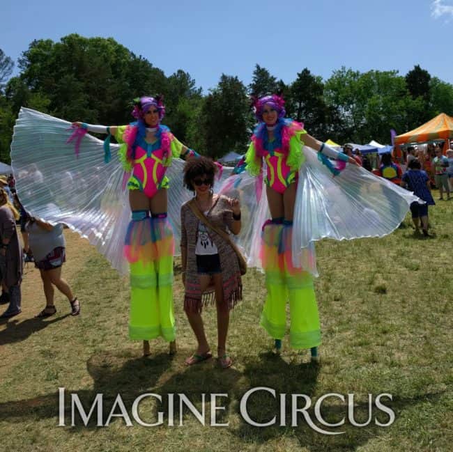 Stilt Walkers, Festival Fairies, Liz, Katie, Performers, Imagine Circus