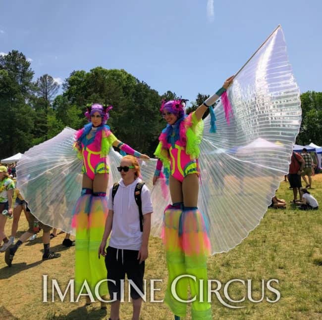 Stilt Walkers, Festival Fairies, Liz, Katie, Performers, Imagine Circus