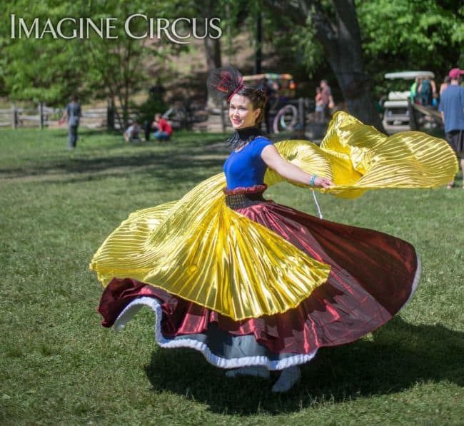 Spinning Skirt, Dancer, Performer, Mindy, Imagine Circus, Photo by Steve Atkins