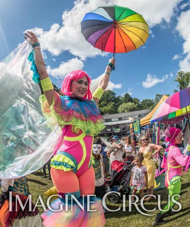 Stilt Walker, Festival Fairy, Performer, Mindy, Imagine Circus, Photo by Steve Atkins