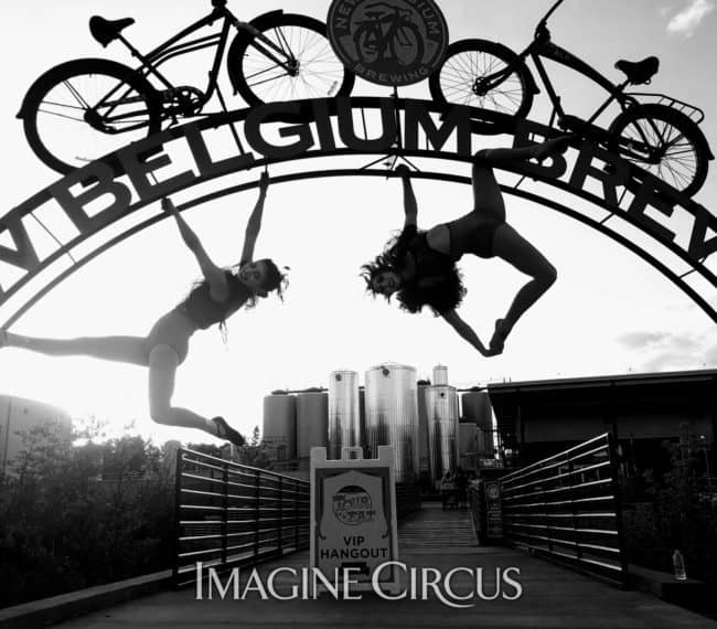 Acrobats at Tour de Fat Asheville | Kaci & Liz Bliss | Imagine Circus Performers | Raleigh, NC