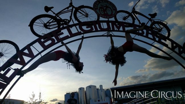 Acrobats at Tour de Fat Asheville | Kaci & Liz Bliss | Imagine Circus Performers | Raleigh, NC