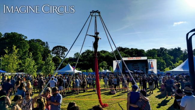 Aerial Silks Dancer | Tour de Fat Asheville Aerialist | Liz Bliss | Imagine Circus Performer