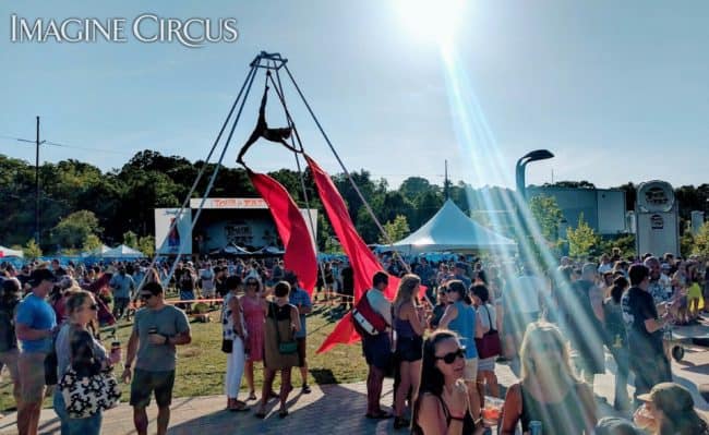 Aerial Silks Dancer | Tour de Fat Asheville Aerialist | Liz Bliss | Imagine Circus Performer