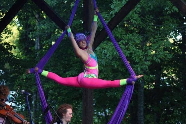 Aerialist Performing at Shakori Hills Festival | Liz Bliss | Imagine Circus | Pittsboro, NC