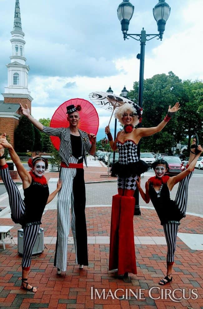 Acrobats, Stilt Walkers, Cary, NC, Performers, Katie, Adam, Liz, Kaci, Imagine Circus