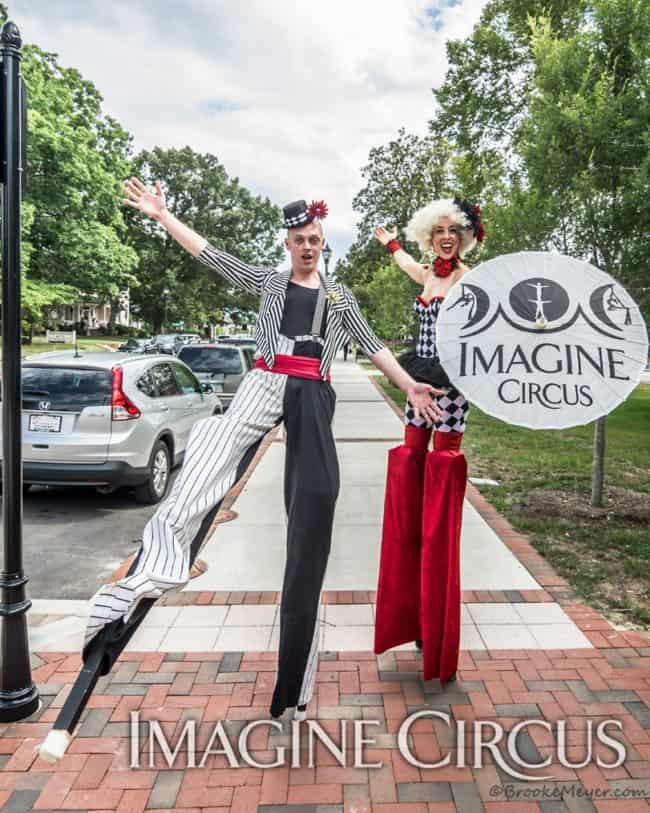 Stilt Walkers, Street Festivals, Performers, Adam, Liz, Cary, NC, Imagine Circus, Photo by Brooke Meyers