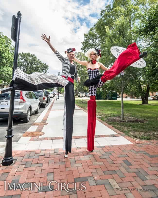 Stilt Walkers, Street Festivals, Performers, Adam, Liz, Cary, NC, Imagine Circus, Photo by Brooke Meyers