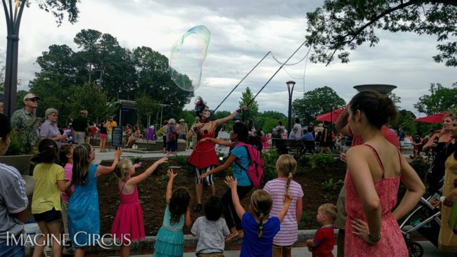 Bubble Artist, Giant Bubbles, Cary, NC, Performer, Mindy, Imagine Circus