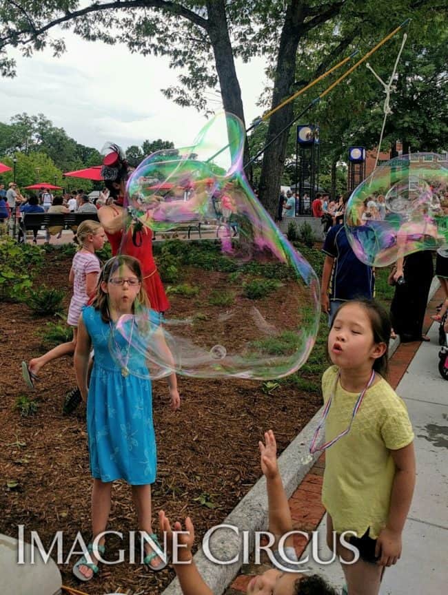 Bubble Artist, Giant Bubbles, Cary, NC, Performer, Mindy, Imagine Circus