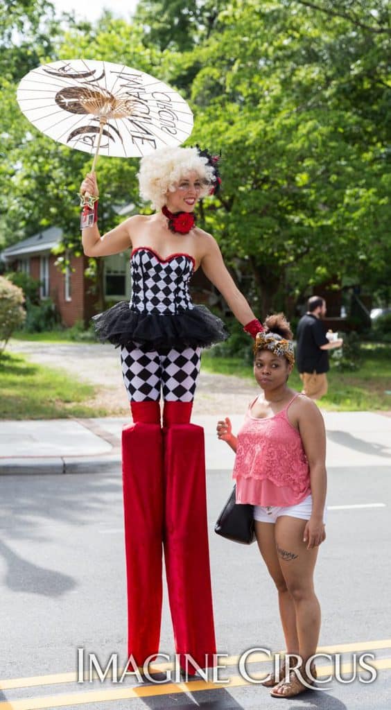 Stilt Walker, Performer, Liz, Cary, NC, Imagine Circus, Photo by Mark Thomas