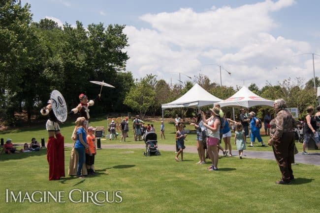 Stilt Walker, Renaissance Festival, NCMA, Liz, Katie, Imagine Circus, Photo by K Malinofski