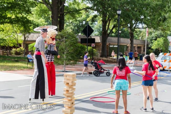 Stilt Walkers, Street Festivals, Performers, Adam, Liz, Cary, NC, Imagine Circus, Photo by Mark Thomas