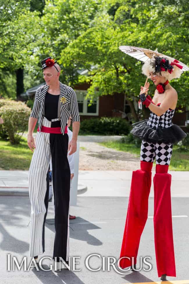 Stilt Walkers, Street Festivals, Performers, Adam, Liz, Cary, NC, Imagine Circus, Photo by Mark Thomas