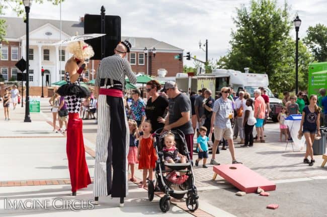 Stilt Walkers, Street Festivals, Performers, Adam, Liz, Cary, NC, Imagine Circus, Photo by Mark Thomas