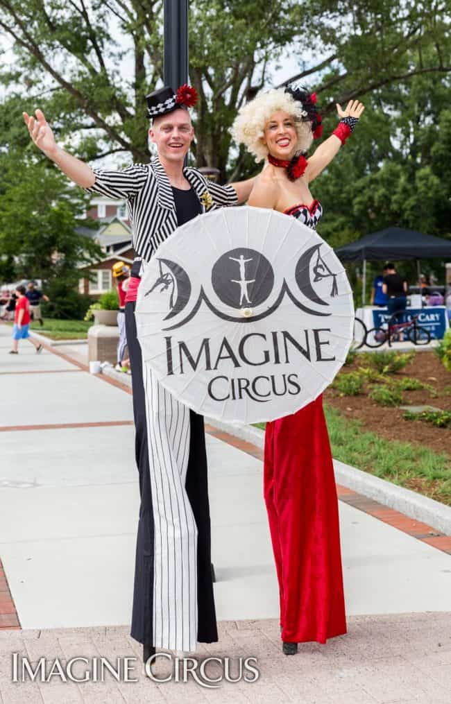 Stilt Walkers, Street Festivals, Performers, Adam, Liz, Cary, NC, Imagine Circus, Photo by Mark Thomas