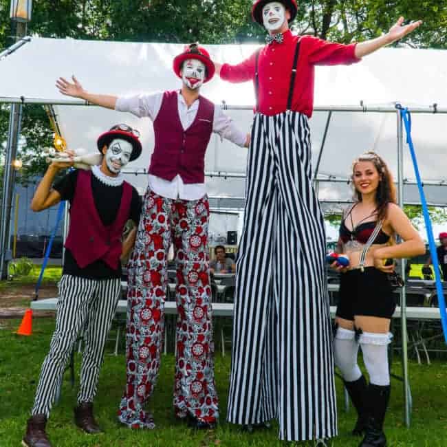 Stilt Walkers at New Belgium Brewery's Tour de Fat Music Festival | Imagine Circus Performers | Mikhel, Brad, Fred, & Grace | Orlando, FL