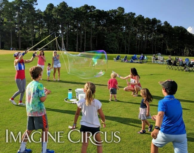 Fourth of July, Bubble Artist, Performer, Katie, Imagine Circus