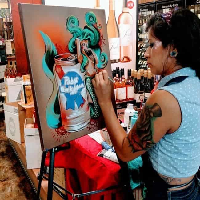 PBR Art Live Painting Events | Alexa at Total Wine in Raleigh, NC | Imagine Circus