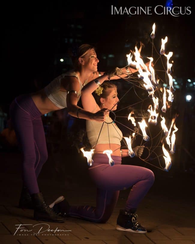 Alex & Robin, Fire Fans Duo, SPARKcon, Imagine Circus, Photo by Fon Denton, Image That Photography