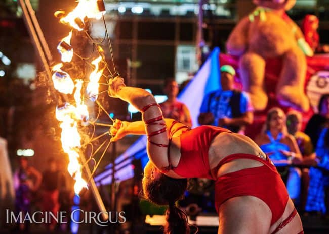 Carlie, Fire Fans, SPARKcon, Imagine Circus, Photo by Tom Barta