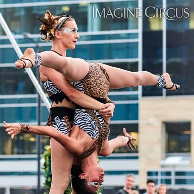 Elements Show, Earth, Katie & Kaci, Acro Duo, Imagine Circus, SPARKcon, Photo by Tom Barta